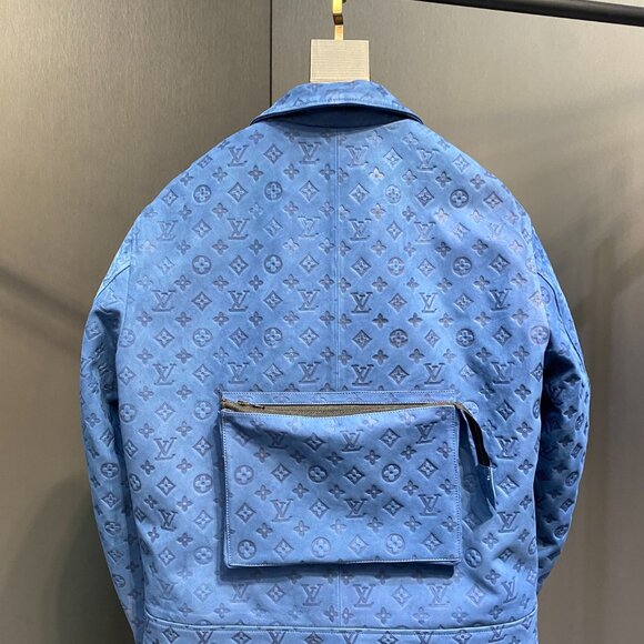 Louis Vuitton Monogram-Embossed Leather Utility Jacket – Light Blue - Picture 6 of 9